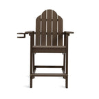 LUE BONA Plastic Patio Bar Stool Tall Adirondack Chairs,Bar Height Dining Chairs with Cup Holder