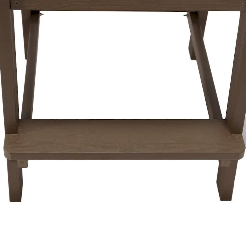 LUE BONA Plastic Patio Bar Stool Tall Adirondack Chairs,Bar Height Dining Chairs with Cup Holder