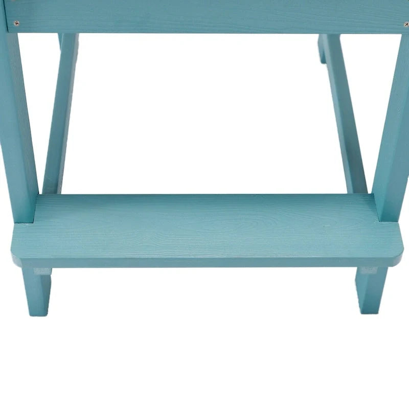 LUE BONA Plastic Patio Bar Stool Tall Adirondack Chairs,Bar Height Dining Chairs with Cup Holder