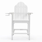 LUE BONA Plastic Patio Bar Stool Tall Adirondack Chairs,Bar Height Dining Chairs with Cup Holder