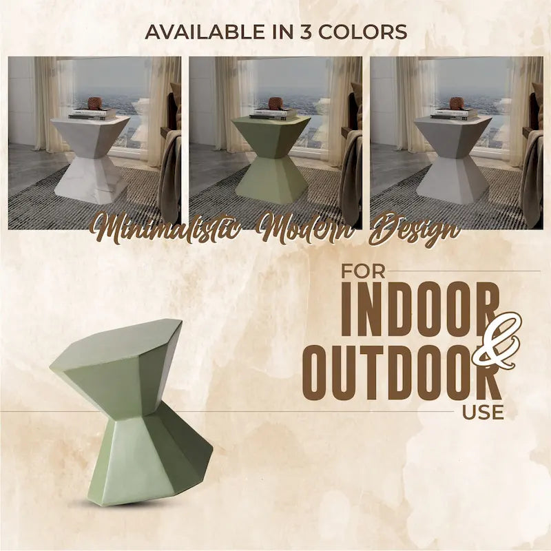 Azure 17-Inch Side Table in Fiberstone Accent End Table for Indoor and Outdoor