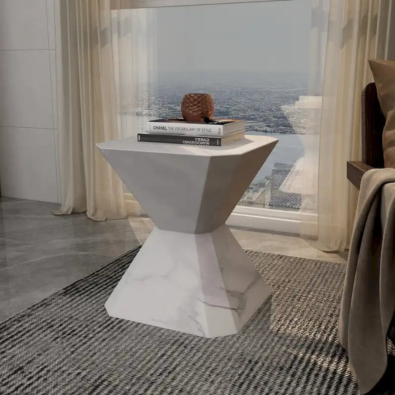 Azure 17-Inch Side Table in Fiberstone Accent End Table for Indoor and Outdoor