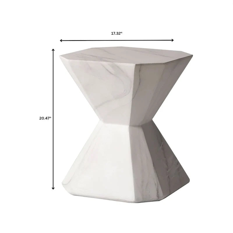 Azure 17-Inch Side Table in Fiberstone Accent End Table for Indoor and Outdoor