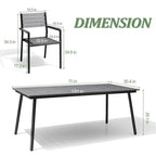 VredHom 7/9-Piece Outdoor Patio Dining Set with Stackable Chairs