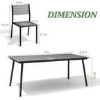 VredHom 7/9-Piece Outdoor Patio Dining Set with Stackable Chairs