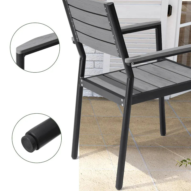 VredHom 7/9-Piece Outdoor Patio Dining Set with Stackable Chairs