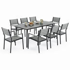 VredHom 7/9-Piece Outdoor Patio Dining Set with Stackable Chairs