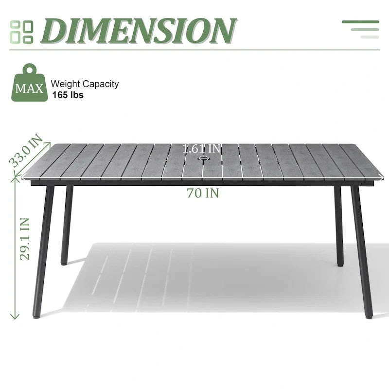 VredHom 7/9-Piece Outdoor Patio Dining Set with Stackable Chairs