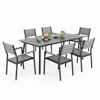 VredHom 7/9-Piece Outdoor Patio Dining Set with Stackable Chairs