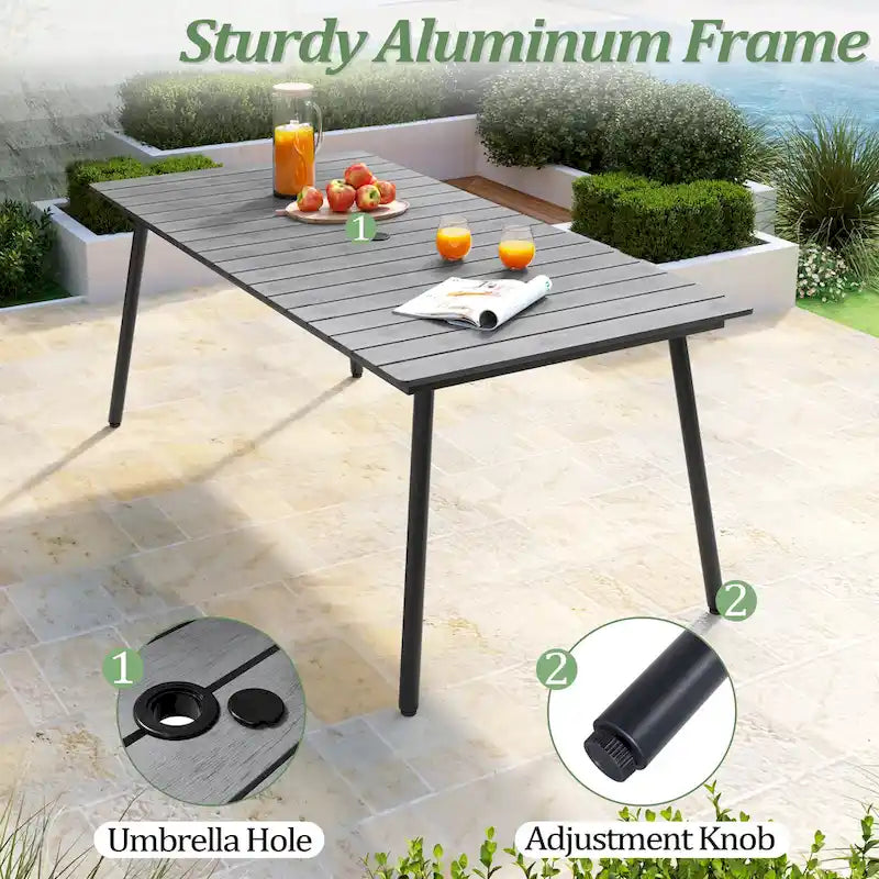 VredHom 7/9-Piece Outdoor Patio Dining Set with Stackable Chairs