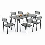 VredHom 7/9-Piece Outdoor Patio Dining Set with Stackable Chairs
