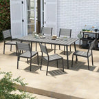 VredHom 7/9-Piece Outdoor Patio Dining Set with Stackable Chairs