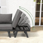 VredHom Outdoor Sectional Set Aluminum Patio Daybed Sofa