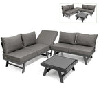 VredHom Outdoor Sectional Set Aluminum Patio Daybed Sofa