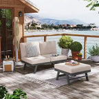VredHom Outdoor Sectional Set Aluminum Patio Daybed Sofa