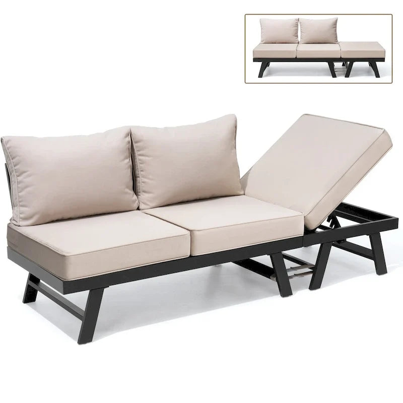 VredHom Outdoor Sectional Set Aluminum Patio Daybed Sofa