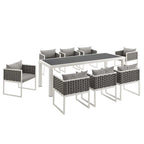 Stance 9 Piece Outdoor Patio Aluminum Dining Set - N/A
