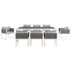 Stance 9 Piece Outdoor Patio Aluminum Dining Set - N/A