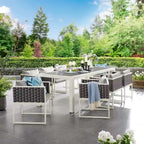 Stance 9 Piece Outdoor Patio Aluminum Dining Set - N/A