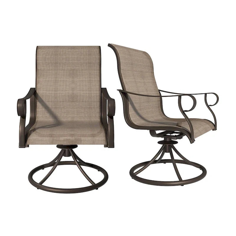Textilene Swivel Chair for Terrace(set of 2)