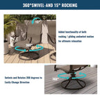 Textilene Swivel Chair for Terrace(set of 2)