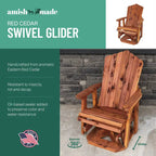 American Furniture Classics Model MM101 SOLID CEDAR ADIRONDACK Swivel Glider