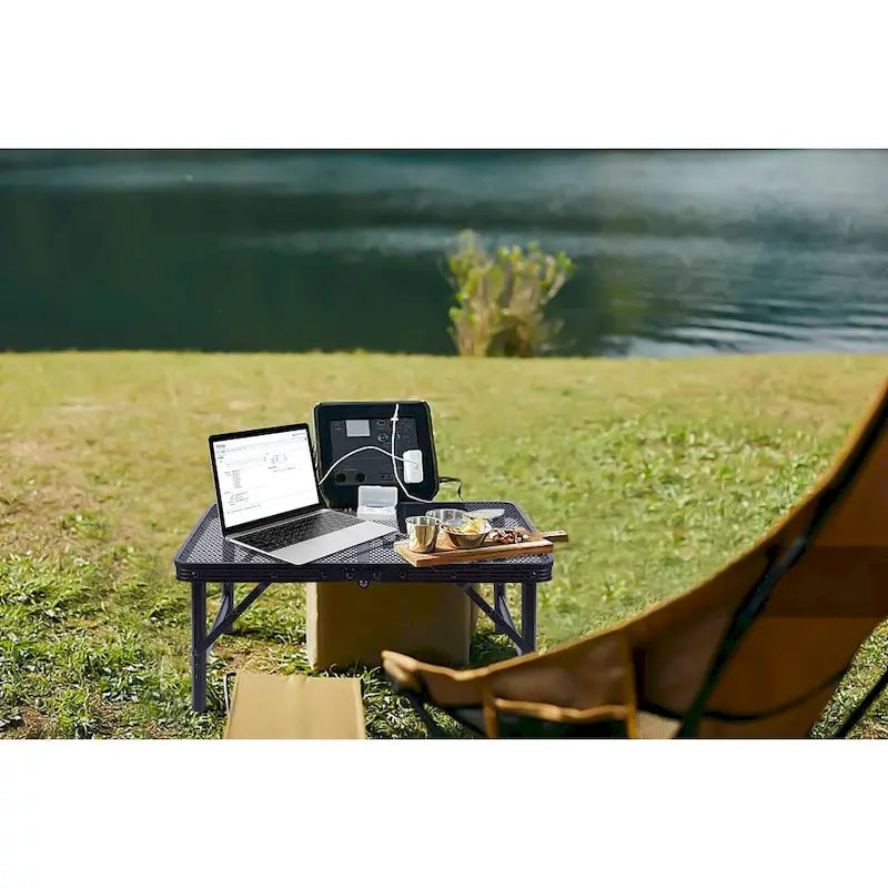 Folding Table Adjustable Height, Portable Camping Table with Mesh Bag Lightweight, Carry Handle for Outdoor, Beach, Picnic