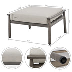 6-Person Aluminum Patio Conversation Set with 2 Swivel Chairs, 3-Seat Outdoor Couch and Coffee Table