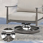 6-Person Aluminum Patio Conversation Set with 2 Swivel Chairs, 3-Seat Outdoor Couch and Coffee Table