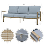 6-Person Aluminum Patio Conversation Set with 2 Swivel Chairs, 3-Seat Outdoor Couch and Coffee Table