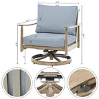 6-Person Aluminum Patio Conversation Set with 2 Swivel Chairs, 3-Seat Outdoor Couch and Coffee Table
