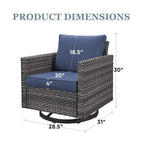 Oversized Outdoor Swivel Rocker Chairs - Grey