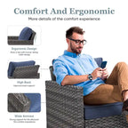 Oversized Outdoor Swivel Rocker Chairs - Grey