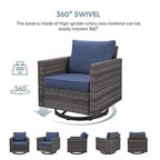 Oversized Outdoor Swivel Rocker Chairs - Grey
