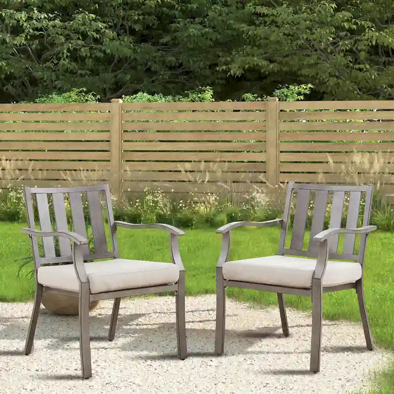Outdoor Patio Arm Chairs for Lawn, Garden, Backyard (2 Pieces)
