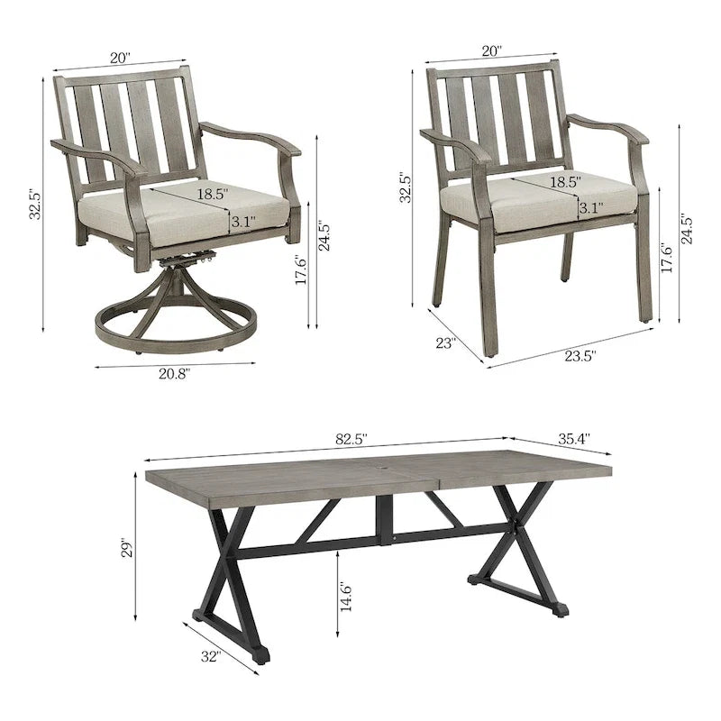 Outdoor Patio Arm Chairs for Lawn, Garden, Backyard (2 Pieces)