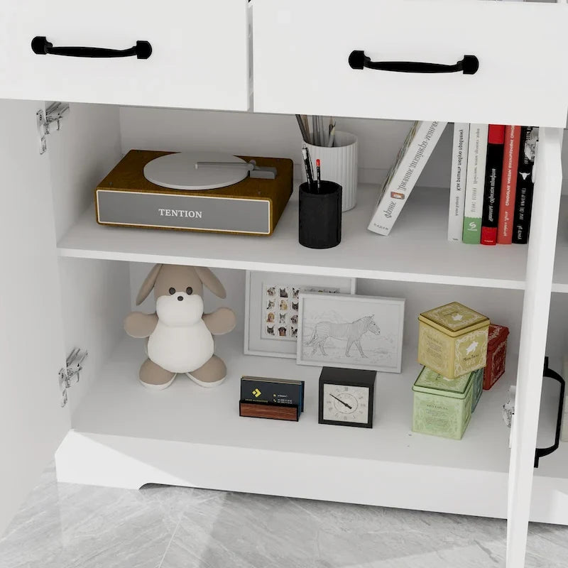 Storage buffet cabinet with 3 drawers and 3 doors