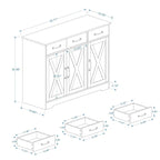 Storage buffet cabinet with 3 drawers and 3 doors