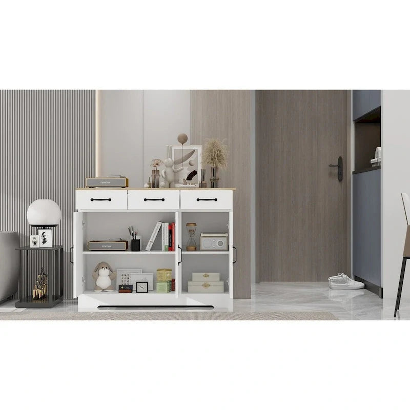 Storage buffet cabinet with 3 drawers and 3 doors