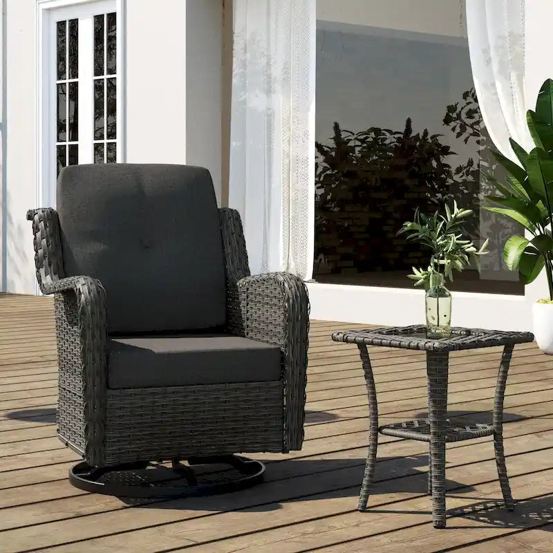 Outdoor Rattan Rocker Wicker Swivel Rocking Chair