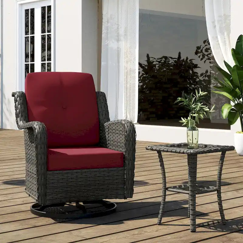 Outdoor Rattan Rocker Wicker Swivel Rocking Chair