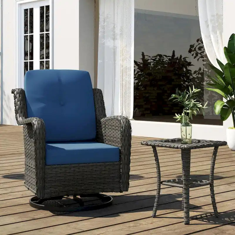 Outdoor Rattan Rocker Wicker Swivel Rocking Chair