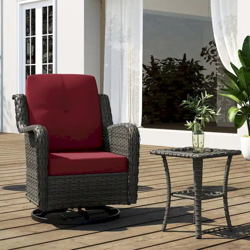 Outdoor Rattan Rocker Wicker Swivel Rocking Chair