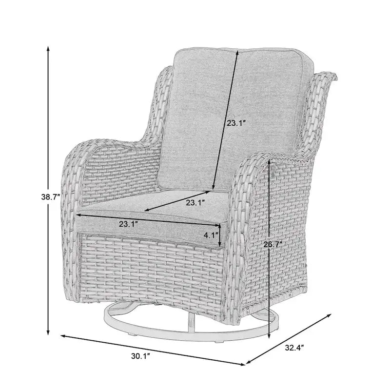 Outdoor Rattan Rocker Wicker Swivel Rocking Chair