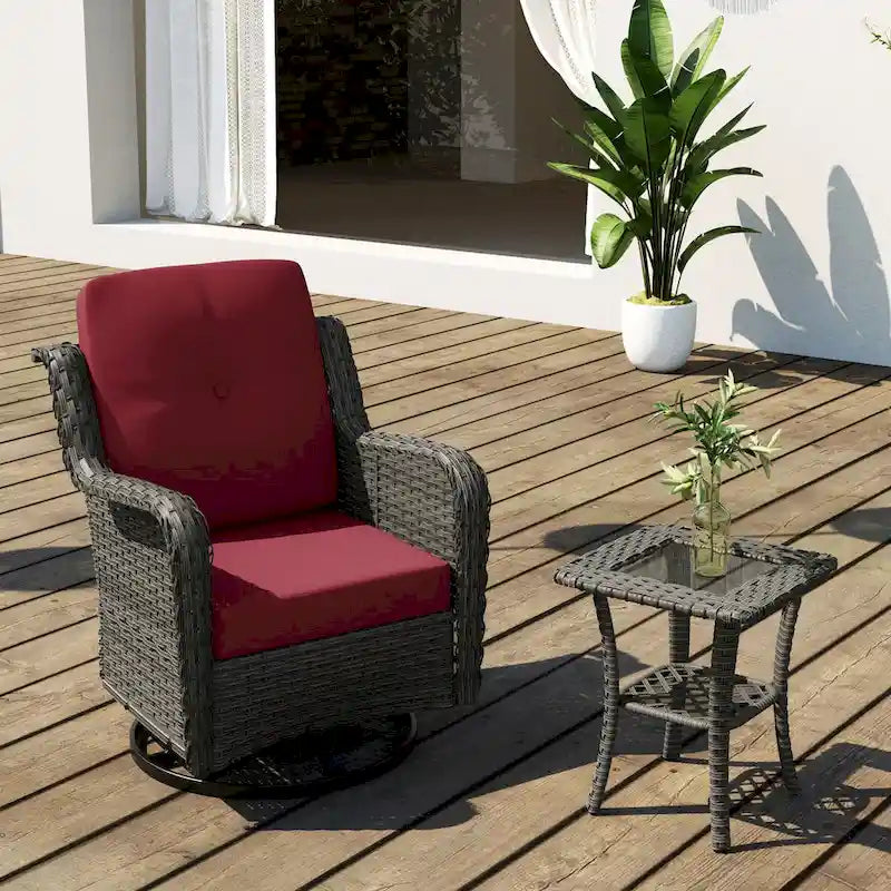 Outdoor Rattan Rocker Wicker Swivel Rocking Chair