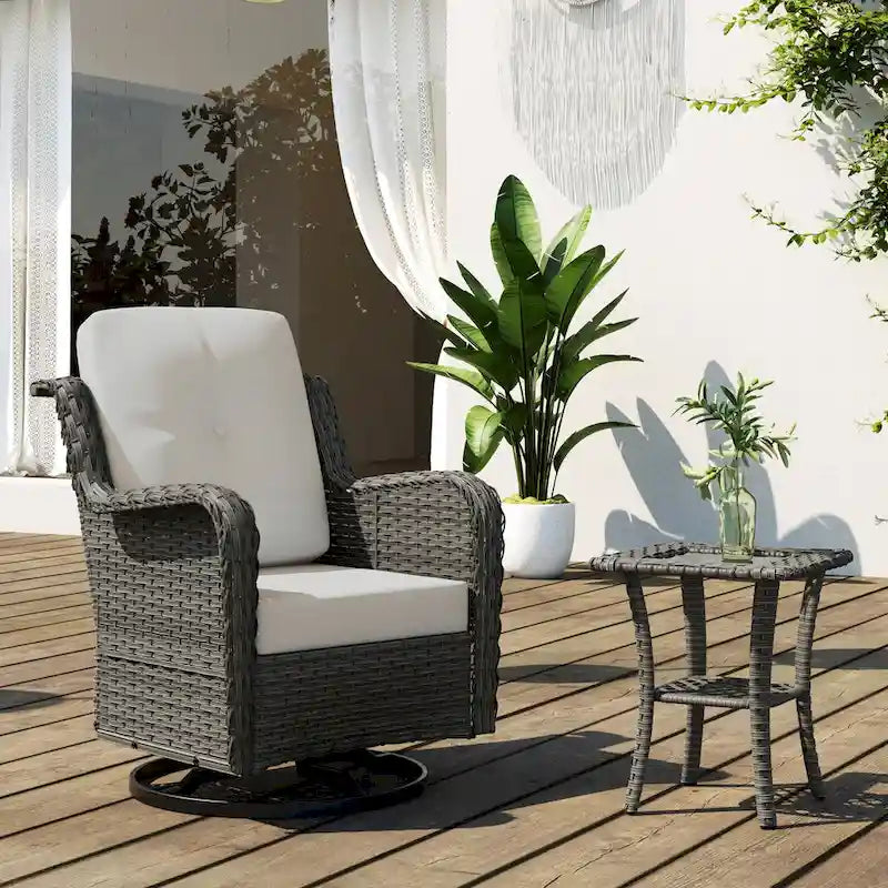 Outdoor Rattan Rocker Wicker Swivel Rocking Chair