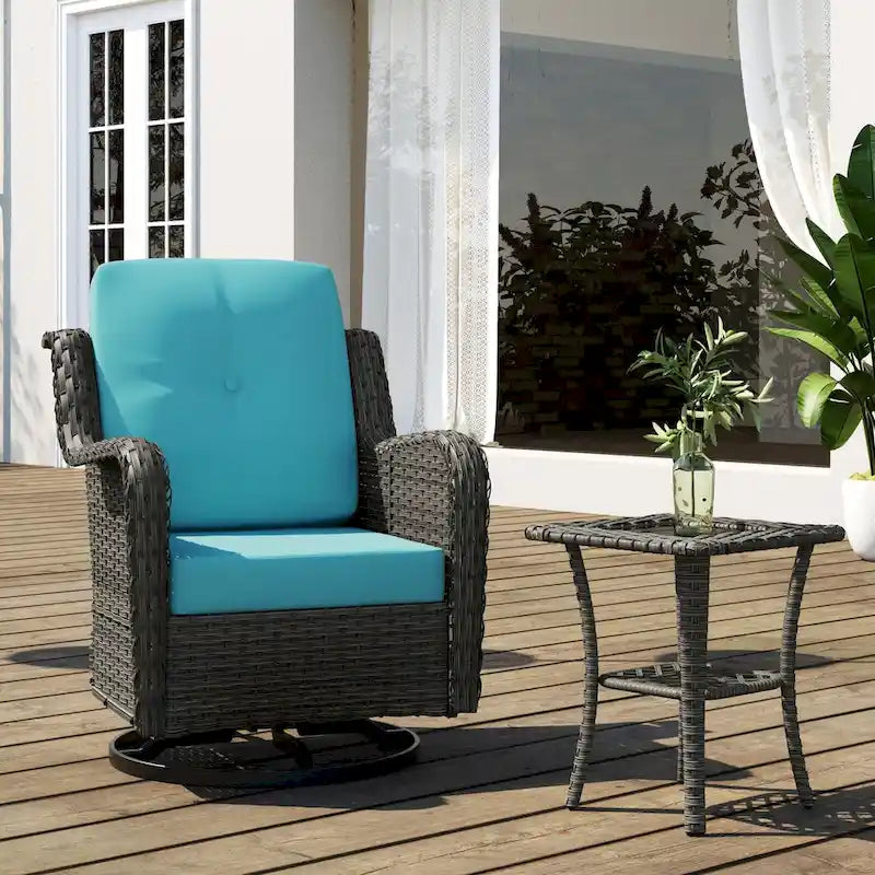 Outdoor Rattan Rocker Wicker Swivel Rocking Chair