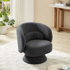 Roomfitters 360-Degree Swivel Sherpa Accent Chair with Toss Pillows - Modern Barrel Chair for Home Office, Living Room, Bedroom