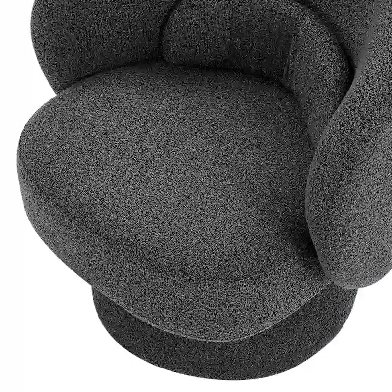 Roomfitters 360-Degree Swivel Sherpa Accent Chair with Toss Pillows - Modern Barrel Chair for Home Office, Living Room, Bedroom