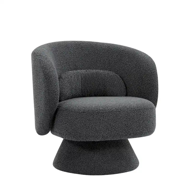 Roomfitters 360-Degree Swivel Sherpa Accent Chair with Toss Pillows - Modern Barrel Chair for Home Office, Living Room, Bedroom